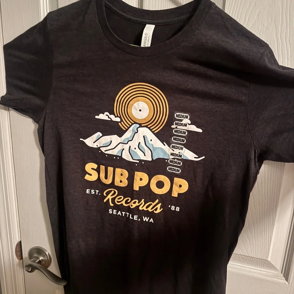 Sub Pop Records Black Short Sleeve Tee - Picture 1 of 3
